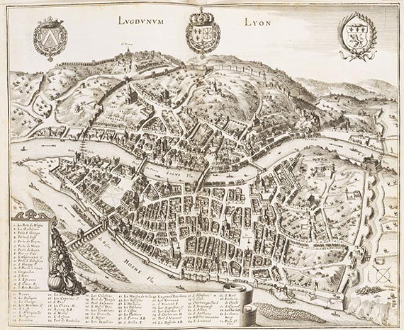 Matthäus Merian - Topographia Galliae. 13 Teile in 4 Bänden.