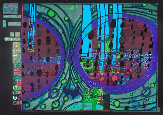 Friedensreich Hundertwasser - 3 Orig.-Farbserigraphien aus Regentag - Look at it on a rainy day