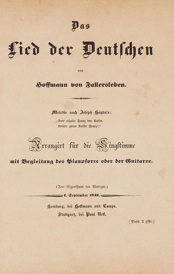 August Heinrich Hoffmann von Fallersleben - Lied der Deutschen