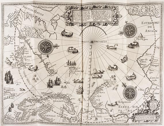 Jan Huygen van Linschoten - Navigatio ac itinerarium in orientalem. - Descriptio totius Guineae. 2 Teile in 1 Band - Autre image