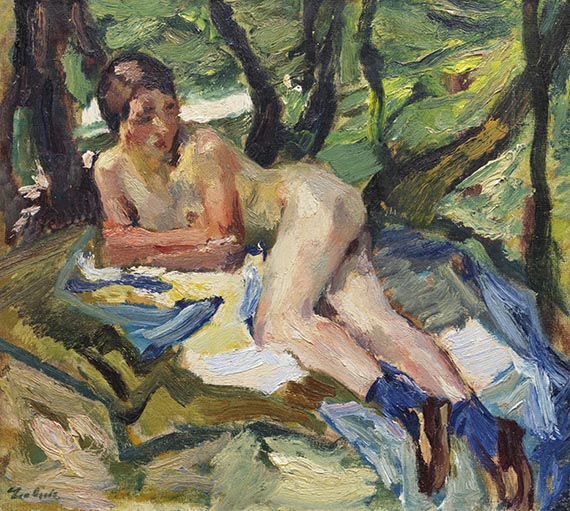 Leo Putz - Aktstudie zu den Badenden II