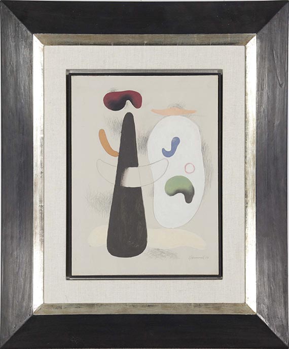 Willi Baumeister - Senkrechte mit Formen - Image du cadre