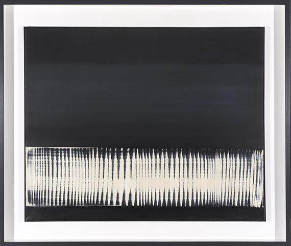 Heinz Mack - Dynamische Struktur Weiß auf Schwarz - Image du cadre