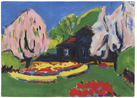 Ernst Ludwig Kirchner - Landschaft mit Haus (Torhaus an der Hauptallee des Großen Gartens in Dresden)