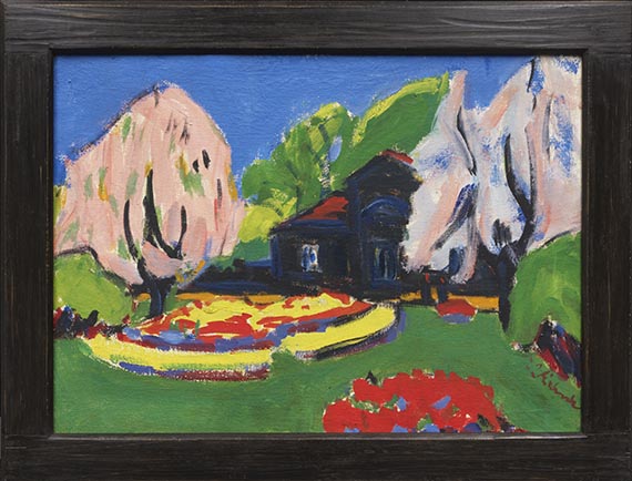 Ernst Ludwig Kirchner - Landschaft mit Haus (Torhaus an der Hauptallee des Großen Gartens in Dresden) - Image du cadre