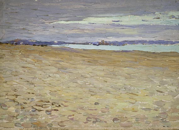 Illustration  for: Wassily Kandinsky, Tunis K&uuml;stenlandschaft I (Costal Landscape I), &Ouml;l auf Malpappe (oil on canvas), Centre Pompidou, Paris.