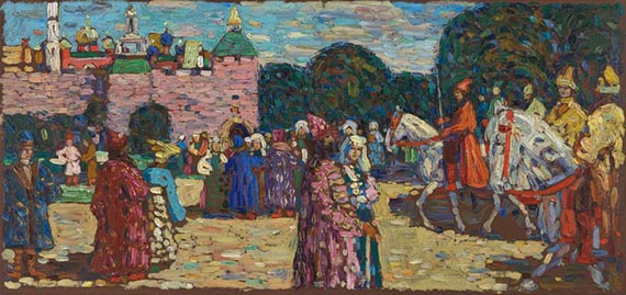 Illustration  for: Wassily Kandinsky, Sonntag (Altrussisch) (Sunday (Old Russian)), 1904, &Ouml;l auf Leinwand (oil on canvas), Museum Boymans-van Beuningen, Rotterdam.
