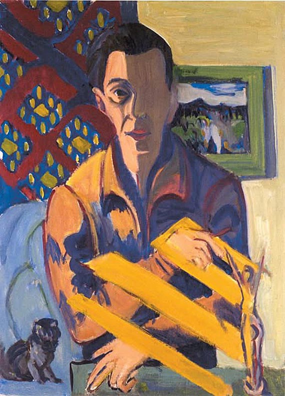 Illustration  for: E. L. Kirchner, Selbstbildnis (Self-Portrait), 1934/37, oil on canvas, B&uuml;ndner Kunstmuseum, Chur.