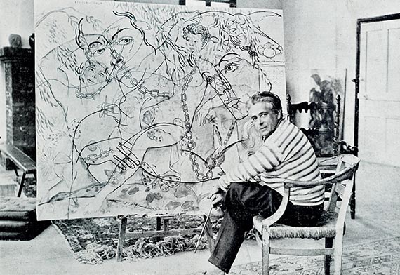 Illustration  for: Francis Picabia in his studio at the Ch&acirc;teau de Mai near Cannes, 1929, photo: unknown.