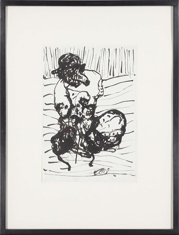 Georg Baselitz - Ohne Titel (Schweinekopf) - Image du cadre