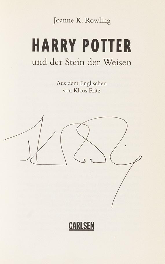 Joanne K. Rowling - Harry Potter und der Stein der Weisen. Harry Potter und die Kammer des Schreckens. Signiert.