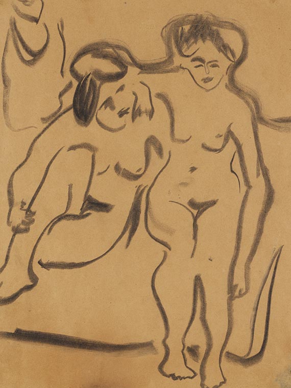 Ernst Ludwig Kirchner - Zwei weibliche Akte auf einem Diwan sitzend