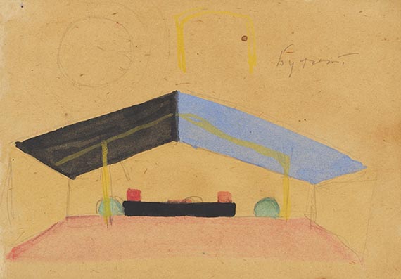Kasimir Malewitsch - Entwürfe für die Ausgestaltung des Roten Theaters (9 Blatt) - Autre image