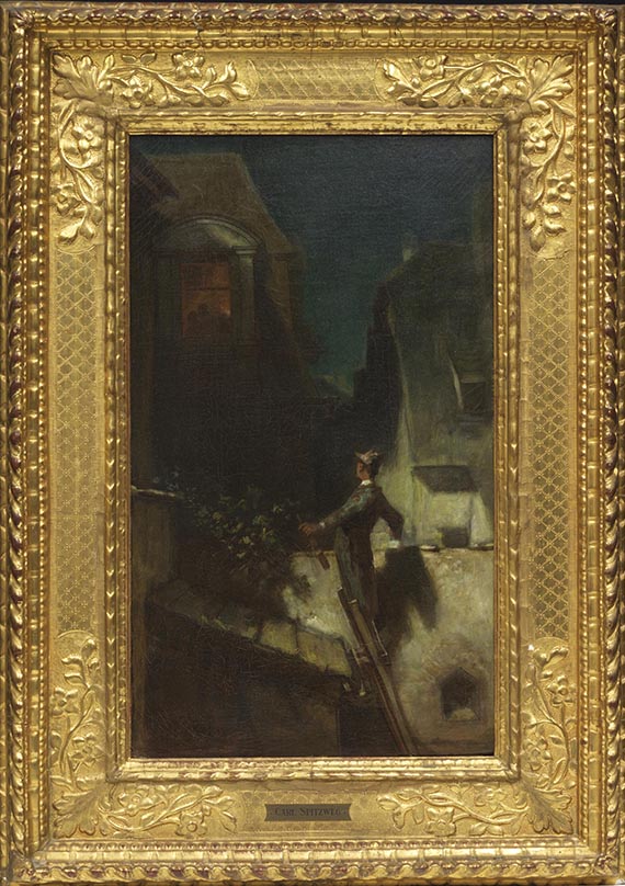Carl Spitzweg - Der Mondscheingeiger - Image du cadre