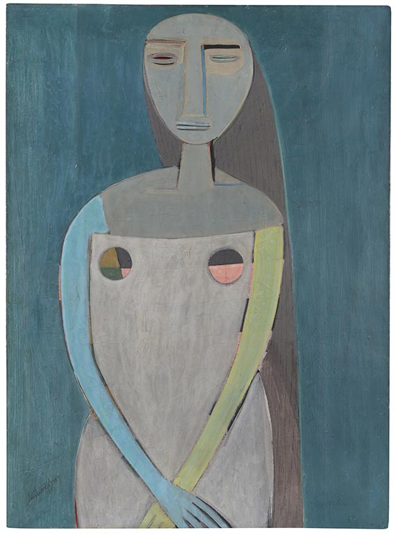 Wifredo Lam - Jeune fille sur fond vert